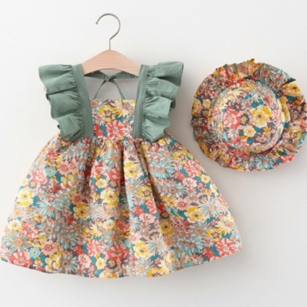 Summer Toddler Girl Clothes Set Baby Beach Dresses Cute Bow Plaid Sleeveless